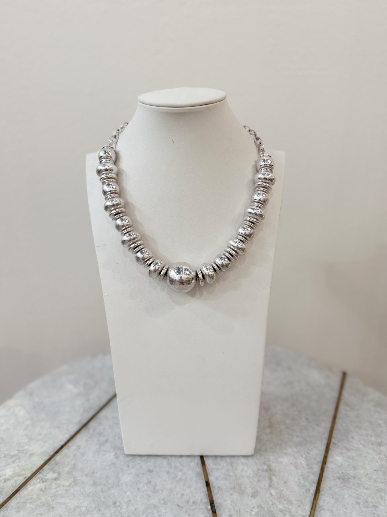 Chunky Silver Ball Necklace – Wild Honey TX